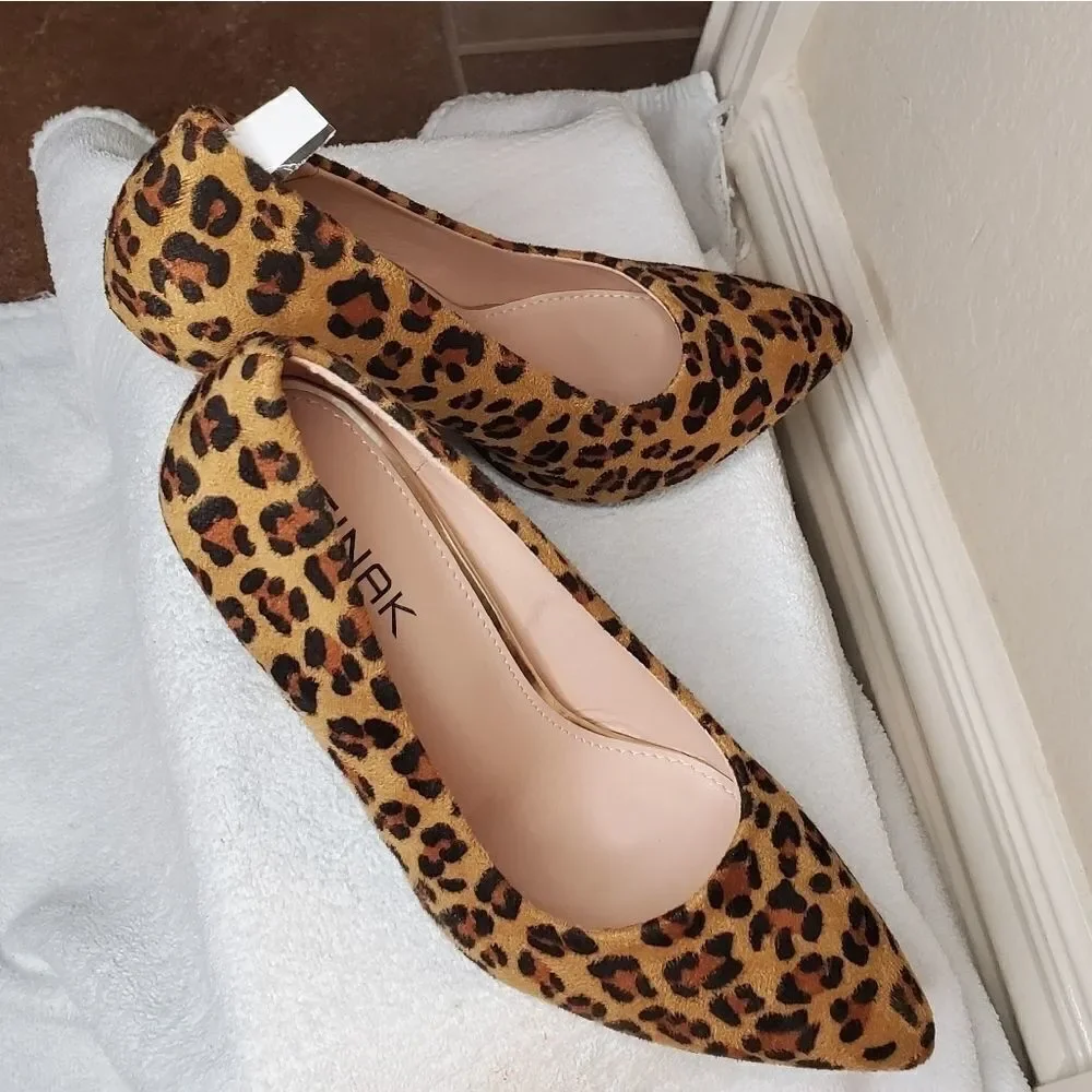 Cinak leopard Print High Heels Dress Shoes